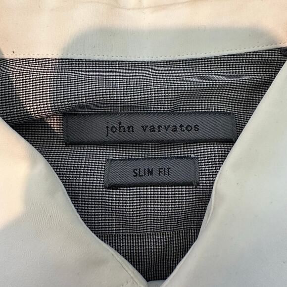 JOHN VARVATOS Men's Slim Fit Contrast Collar Dress Shirt Size 15.5 - Picture 5 of 8